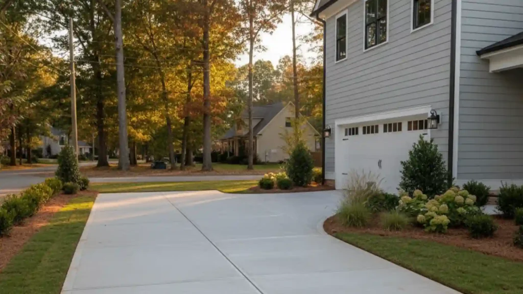Driveway in fall in Charlotte NC