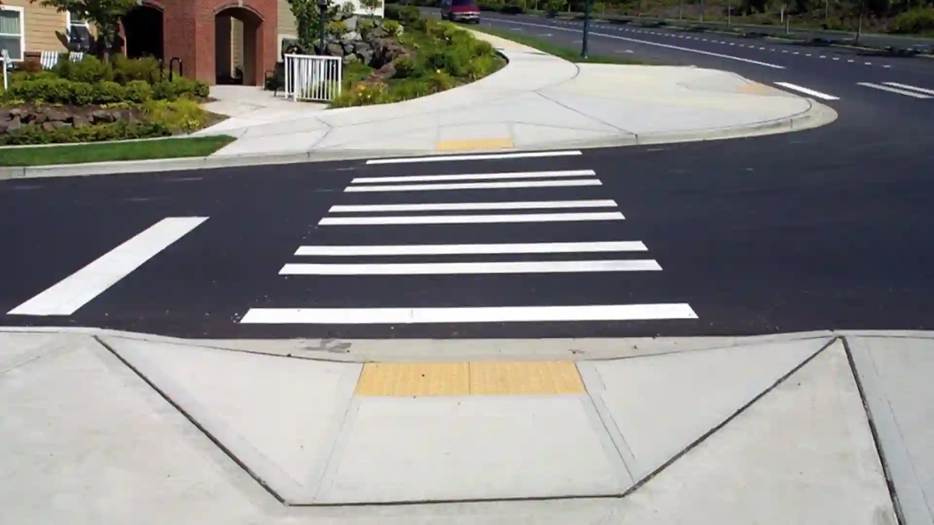 A newly constructed ADA-compliant sidewalk in Charlotte