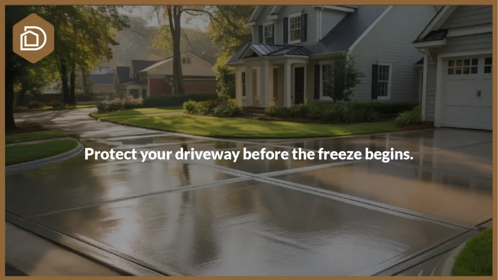 Seal the concrete driveway before winter with Durafy in Charlotte NC